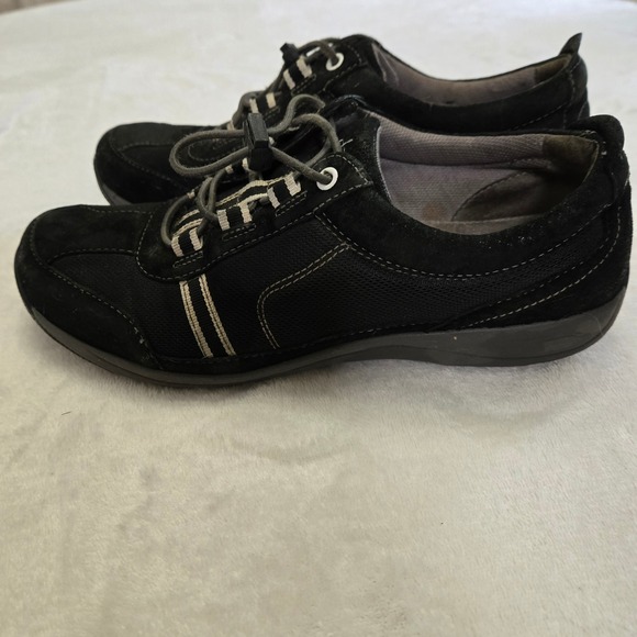DANSKOS - Comfortable Walking Shoes Everyday Sneakers Black Suede Leather